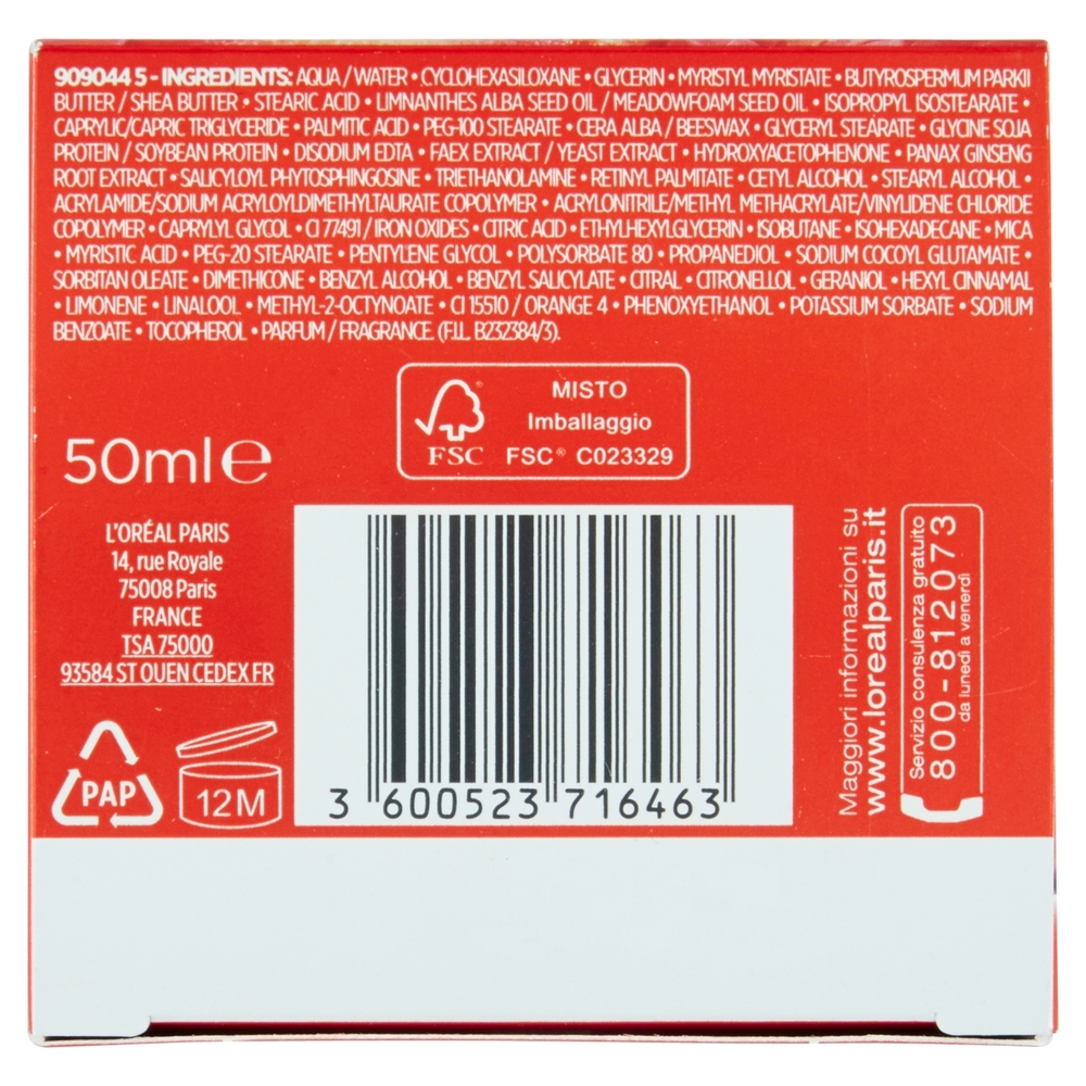 L'Oréal Paris Crema Viso giorno anti-rughe Revitalift con Ginseng Rosso e Proretinolo avanzato, 50ml